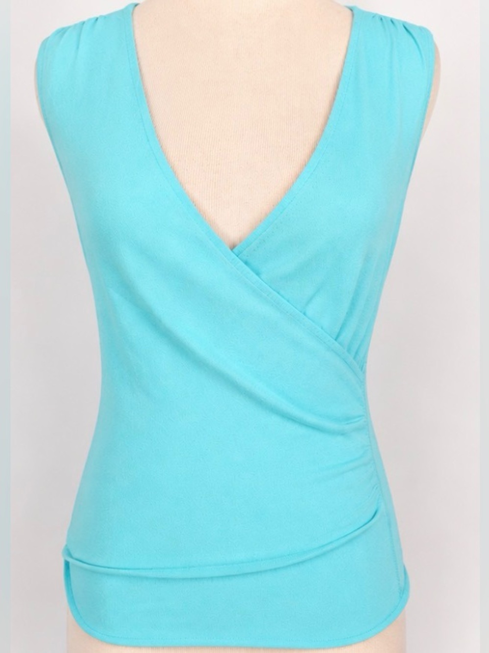 🆕 [Banana Republic] Turquoise Sleeveless Wrap Top XS | Stretch Rayon Blend